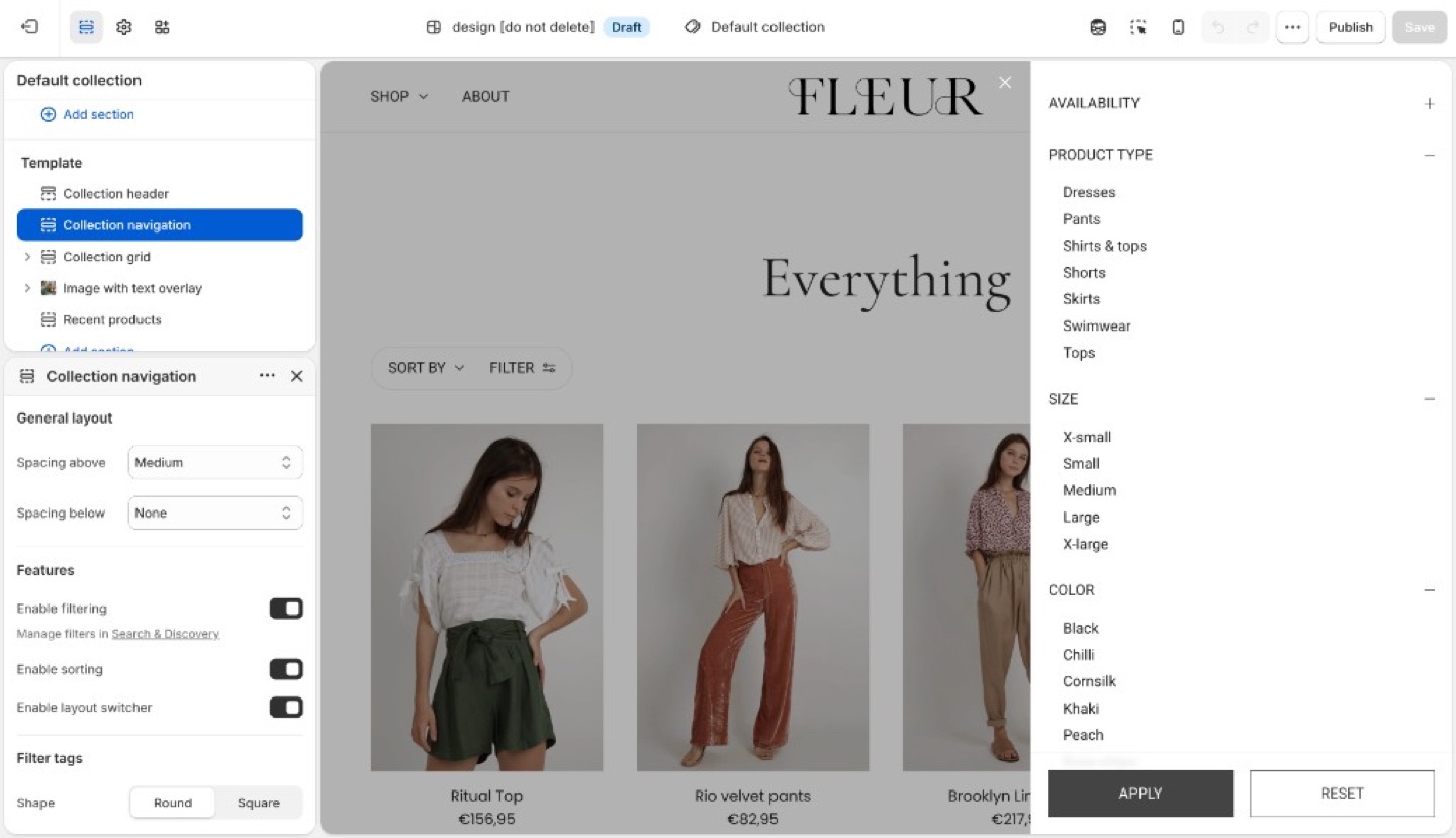 Beyond collection filters in Theme editor