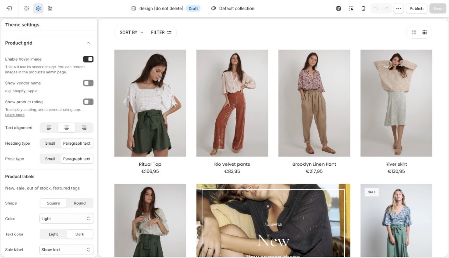 Beyond Product grid in Theme settings