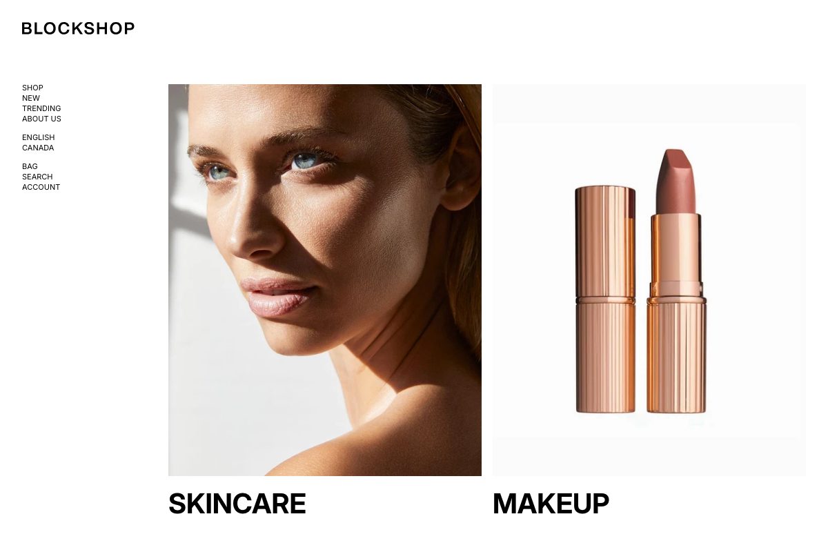 Blockshop homepage