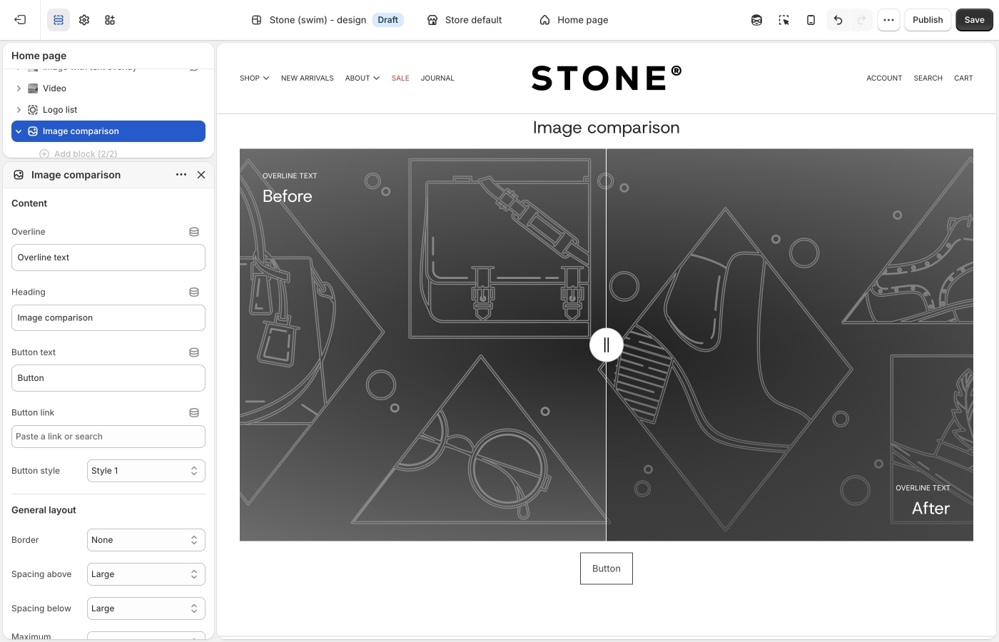 Image comparison settings