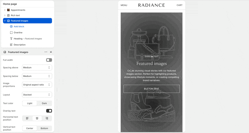 Featured images settings