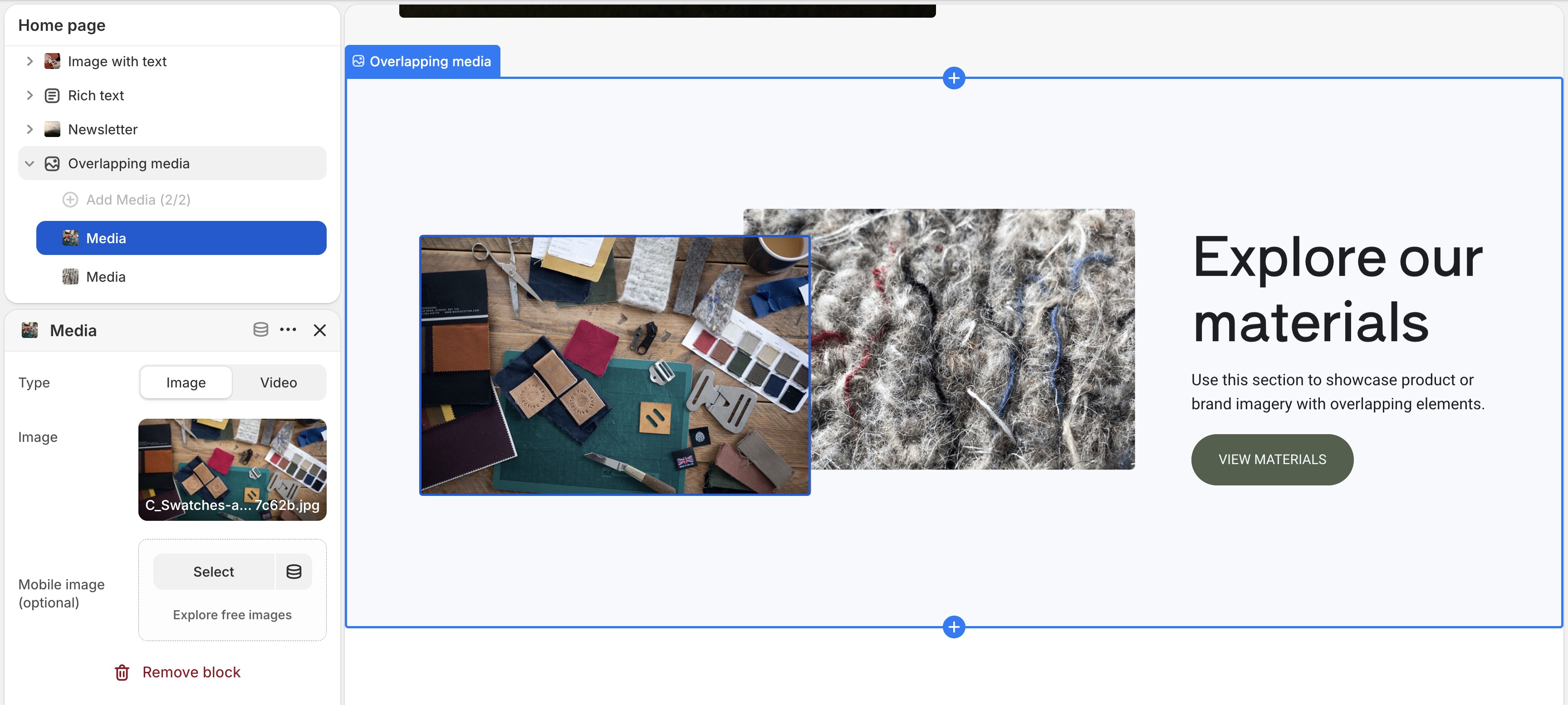Overlapping media examples