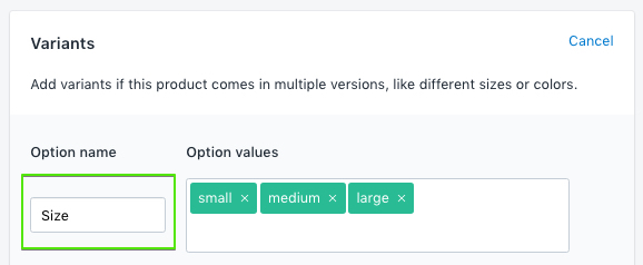 Shopify Size Chart